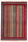4x6 Multicolor and Multicolor Turkish Tribal Rug