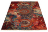 4x6 Red and Multicolor Turkish Tribal Rug