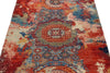 4x6 Red and Multicolor Turkish Tribal Rug