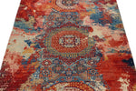 4x6 Red and Multicolor Turkish Tribal Rug