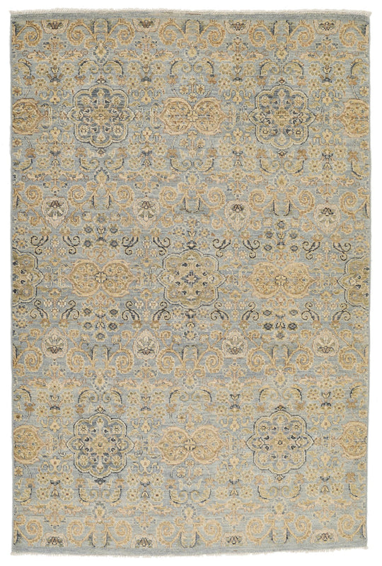 4x6 Gray and Ivory Turkish Oushak Rug