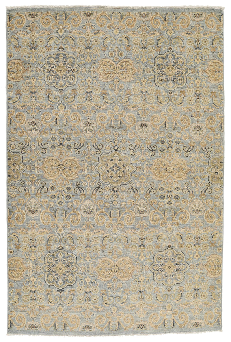 4x6 Gray and Ivory Turkish Oushak Rug