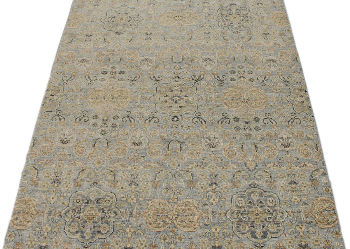 4x6 Gray and Ivory Turkish Oushak Rug