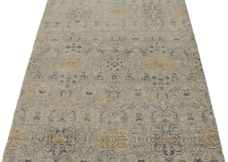 4x6 Gray and Ivory Turkish Oushak Rug