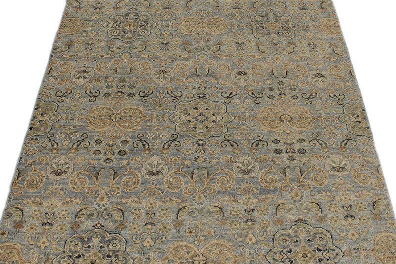 4x6 Gray and Ivory Turkish Oushak Rug