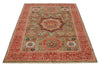 4x6 Green and Red Turkish Tribal Rug