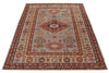 4x6 Gray and Ivory Kazak Tribal Rug