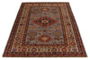 4x6 Gray and Ivory Kazak Tribal Rug