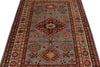 4x6 Gray and Ivory Kazak Tribal Rug