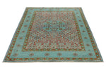 4x6 Light Blue and Multicolor Turkish Tribal Rug