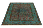 4x6 Light Blue and Multicolor Turkish Tribal Rug