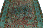 4x6 Light Blue and Multicolor Turkish Tribal Rug