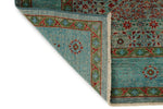 4x6 Light Blue and Multicolor Turkish Tribal Rug