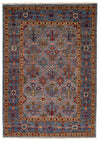4x6 Gray and Light Blue Anatolian Traditional Rug