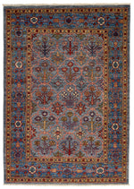 4x6 Gray and Light Blue Anatolian Traditional Rug