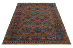 4x6 Gray and Light Blue Anatolian Traditional Rug
