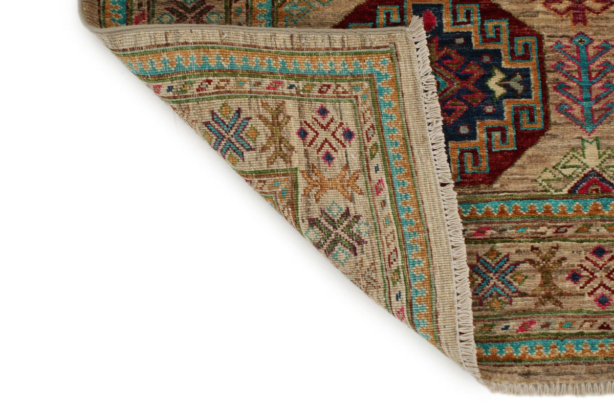 4x6 Light Brown and Multicolor Anatolian Traditional Rug