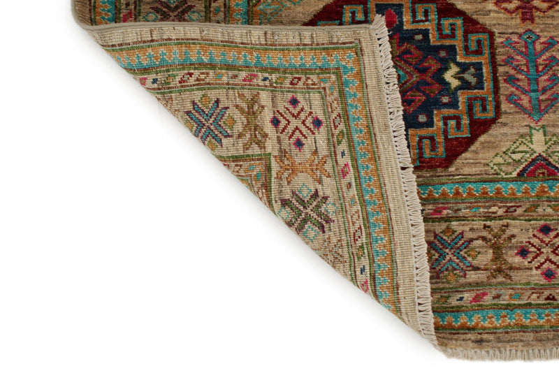 4x6 Light Brown and Multicolor Anatolian Traditional Rug