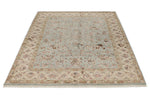 5x7 Light Blue and Ivory Turkish Silk Rug