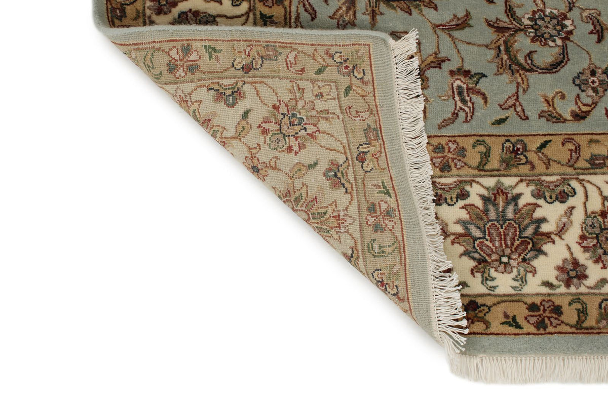 5x7 Light Blue and Ivory Turkish Silk Rug