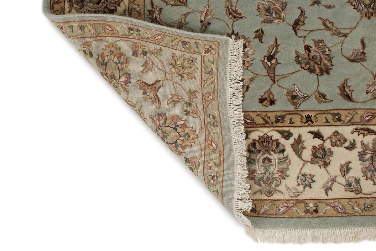 5x7 Light Blue and Ivory Turkish Silk Rug