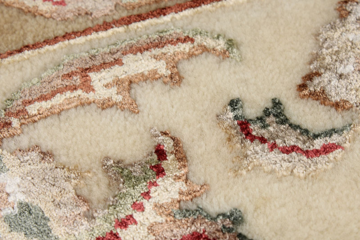 5x7 Light Blue and Ivory Turkish Silk Rug