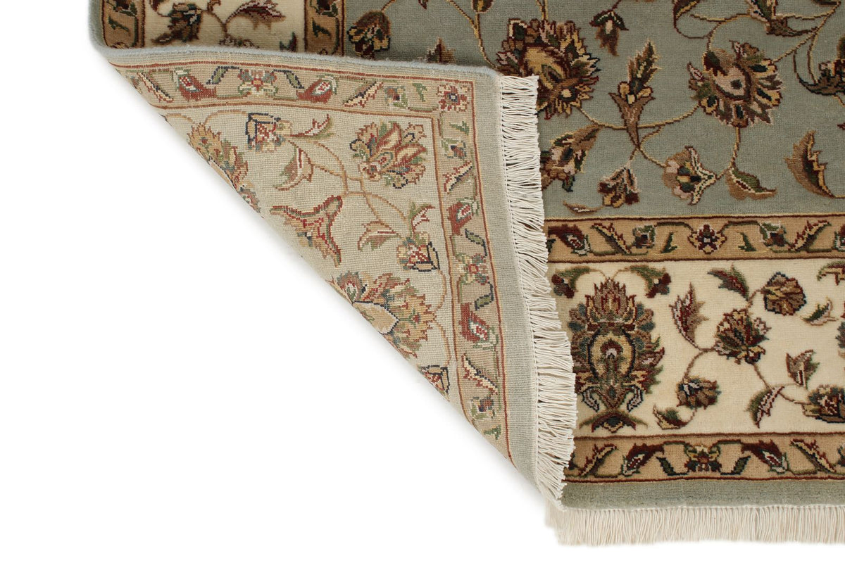 5x7 Light Blue and Ivory Turkish Silk Rug
