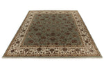 9x12 Light Blue and Ivory Turkish Silk Rug