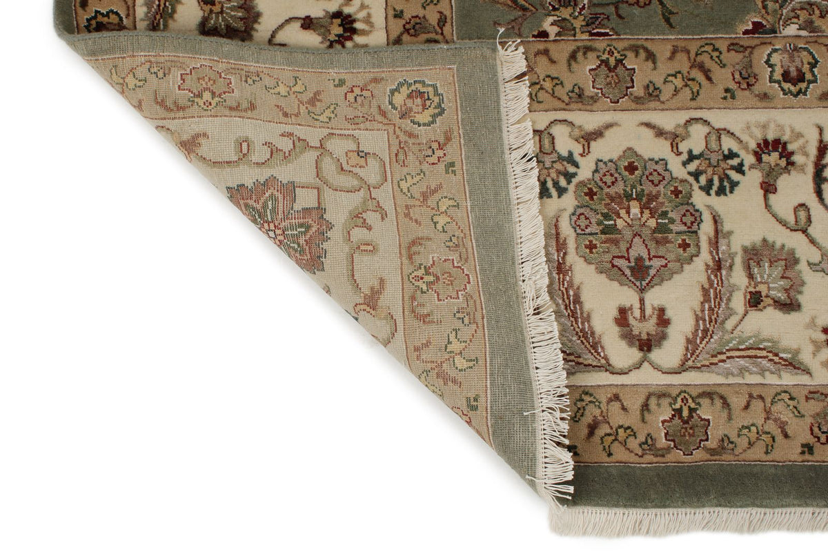 9x12 Light Blue and Ivory Turkish Silk Rug