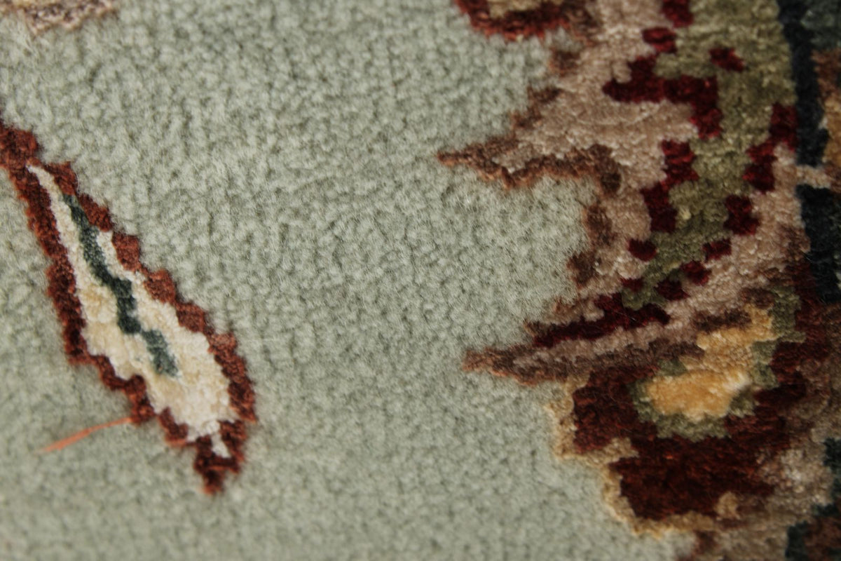 8x10 Ivory and Light Blue Turkish Silk Rug