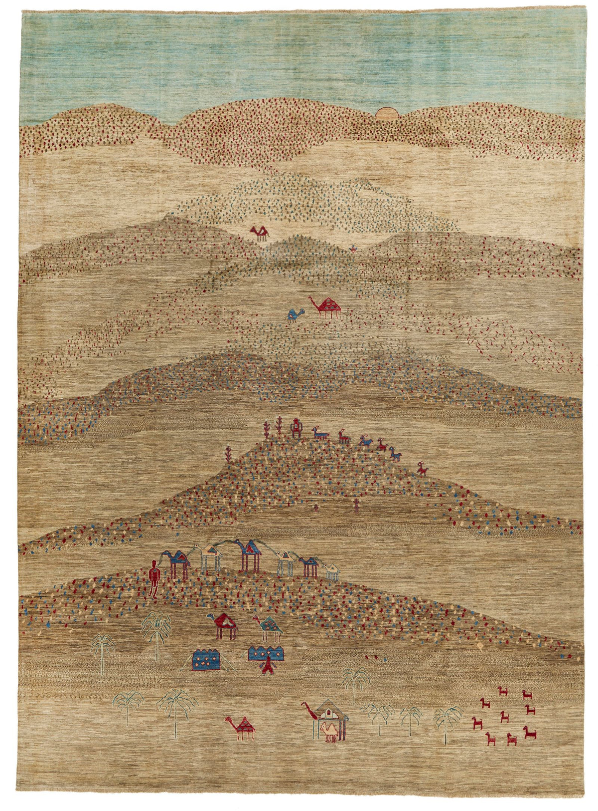 10x13 Gray and Multicolor Anatolian Traditional Rug