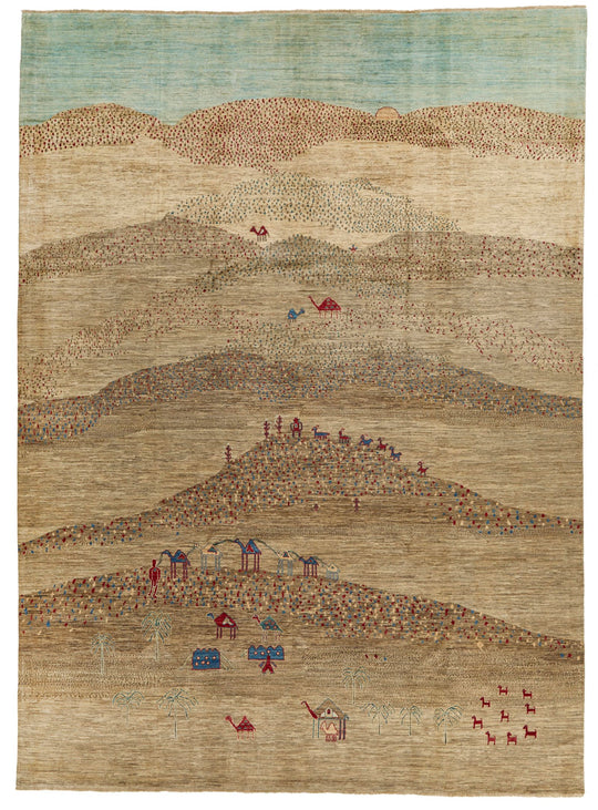 10x13 Gray and Multicolor Anatolian Traditional Rug