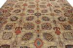 10x13 Light Brown and Multicolor Anatolian Traditional Rug
