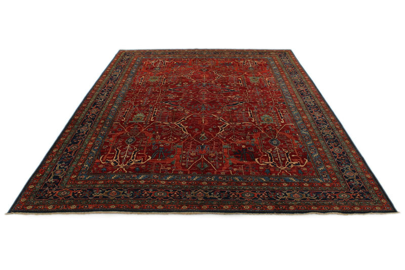 10x14 Red and Navy Anatolian Traditional Rug