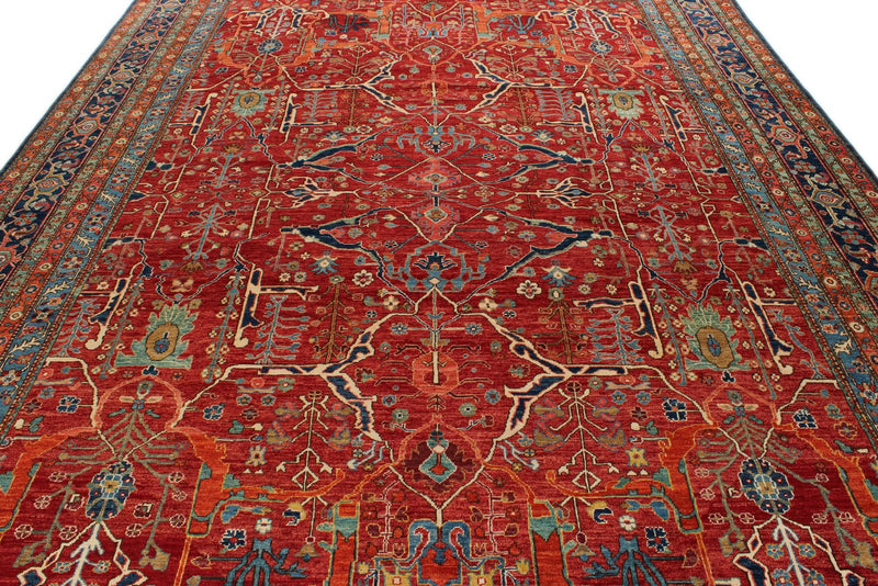 10x14 Red and Navy Anatolian Traditional Rug
