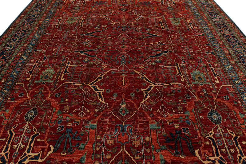 10x14 Red and Navy Anatolian Traditional Rug