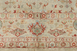 10x14 Ivory and Ivory Turkish Oushak Rug