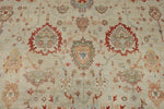 10x14 Ivory and Ivory Turkish Oushak Rug