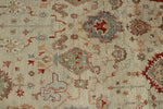 10x14 Ivory and Ivory Turkish Oushak Rug
