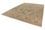 10x14 Ivory and Ivory Turkish Oushak Rug