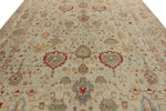 10x14 Ivory and Ivory Turkish Oushak Rug