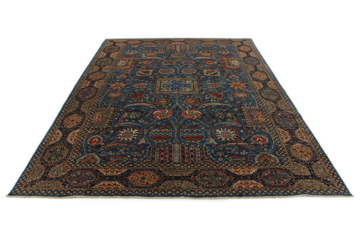 10x14 Light Blue and Multicolor Anatolian Traditional Rug