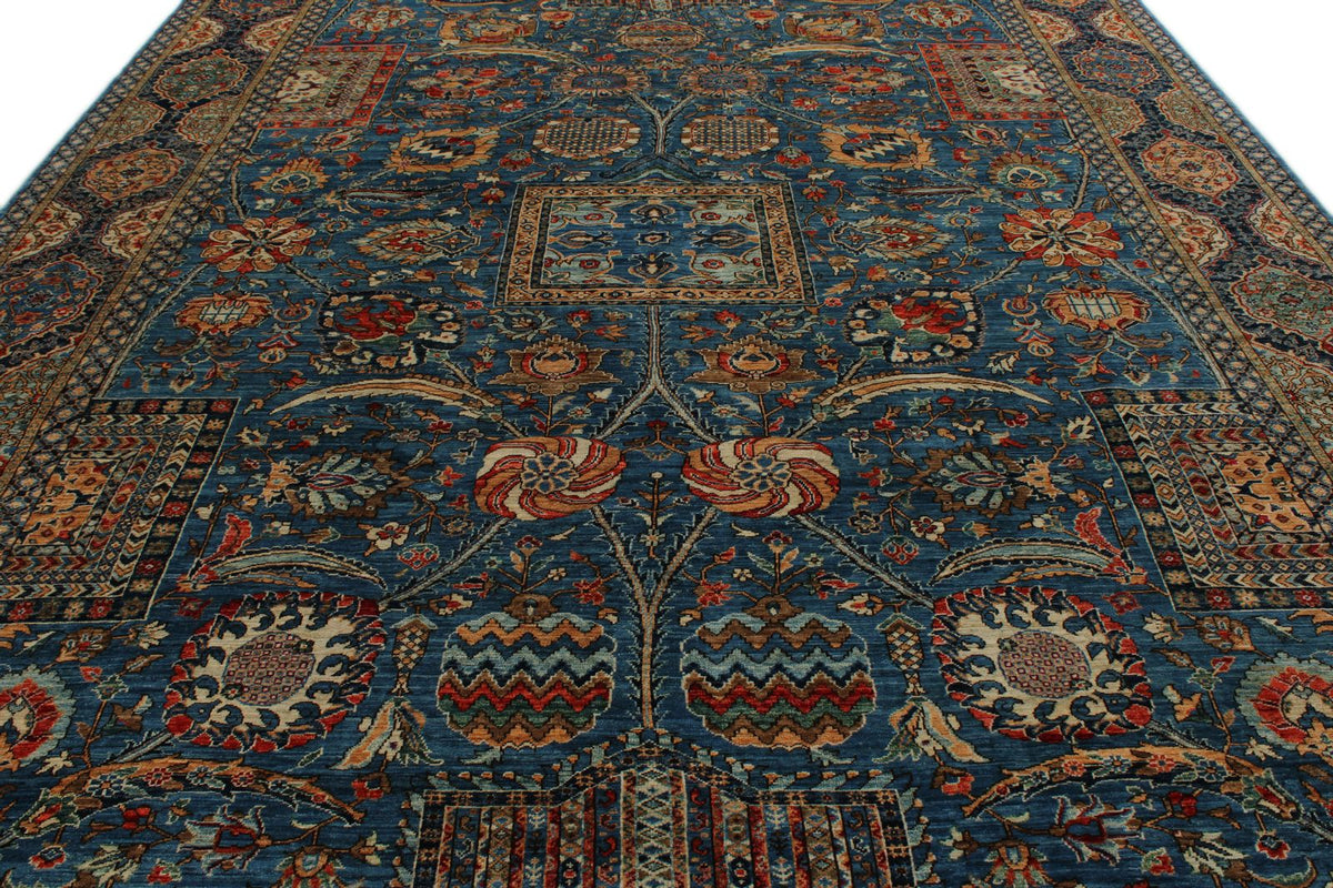 10x14 Light Blue and Multicolor Anatolian Traditional Rug