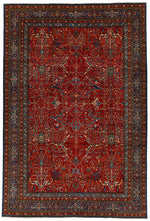10x14 Red and Navy Anatolian Traditional Rug
