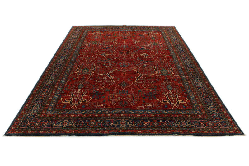 10x14 Red and Navy Anatolian Traditional Rug
