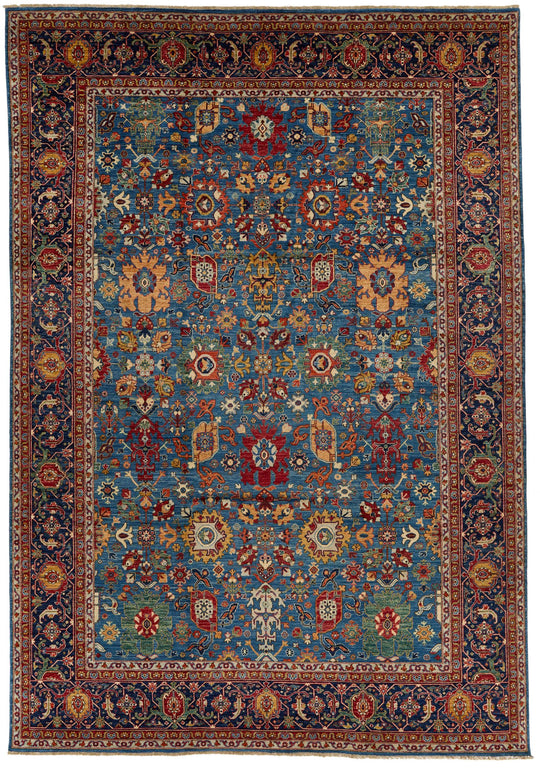 10x14 Rust and Navy Anatolian Traditional Rug