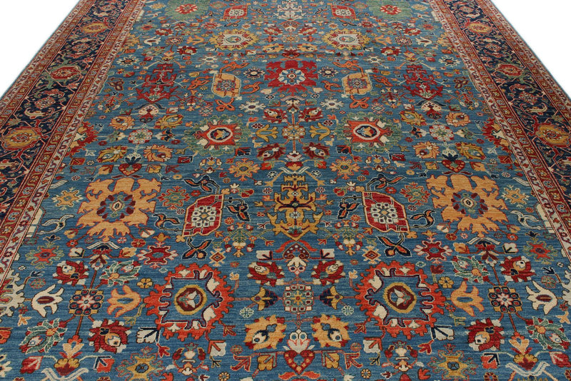 10x14 Rust and Navy Anatolian Traditional Rug