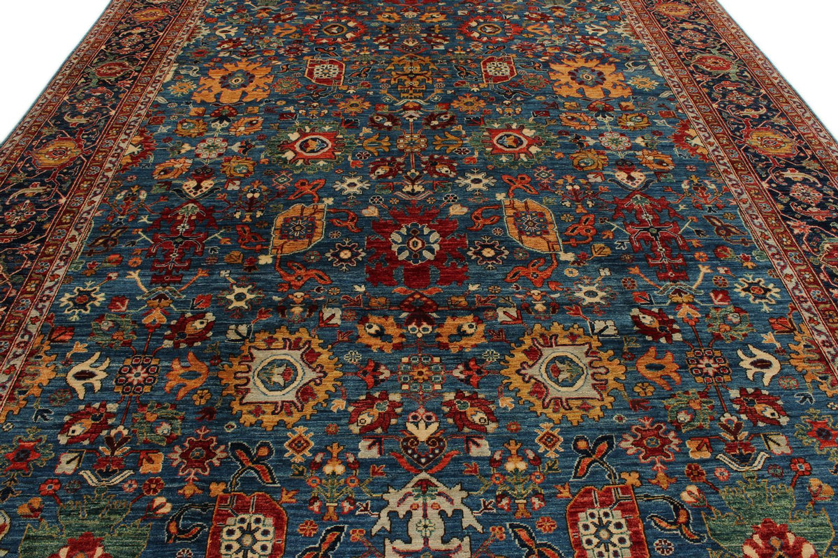 10x14 Rust and Navy Anatolian Traditional Rug
