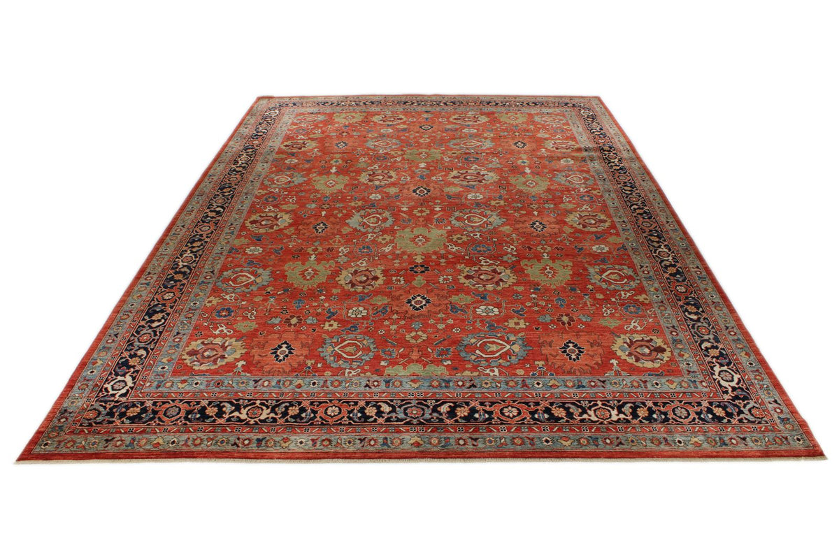 10x14 Rust and Navy Anatolian Traditional Rug