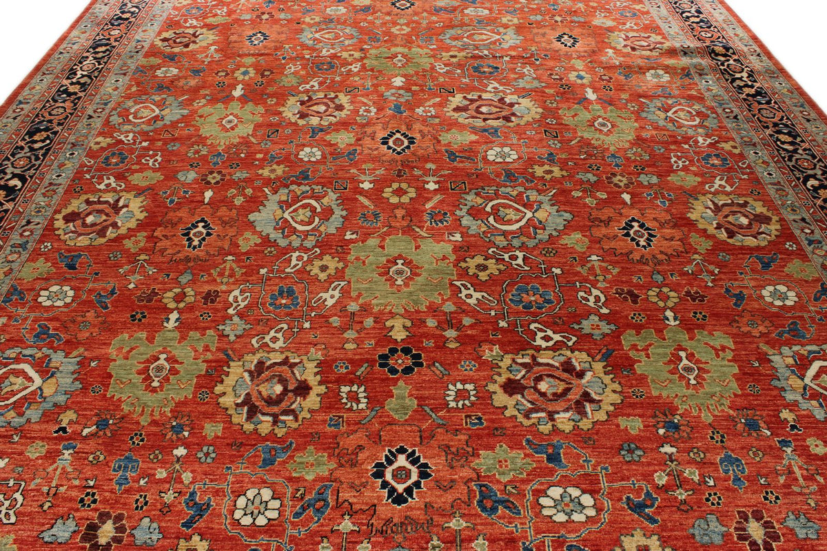 10x14 Rust and Navy Anatolian Traditional Rug